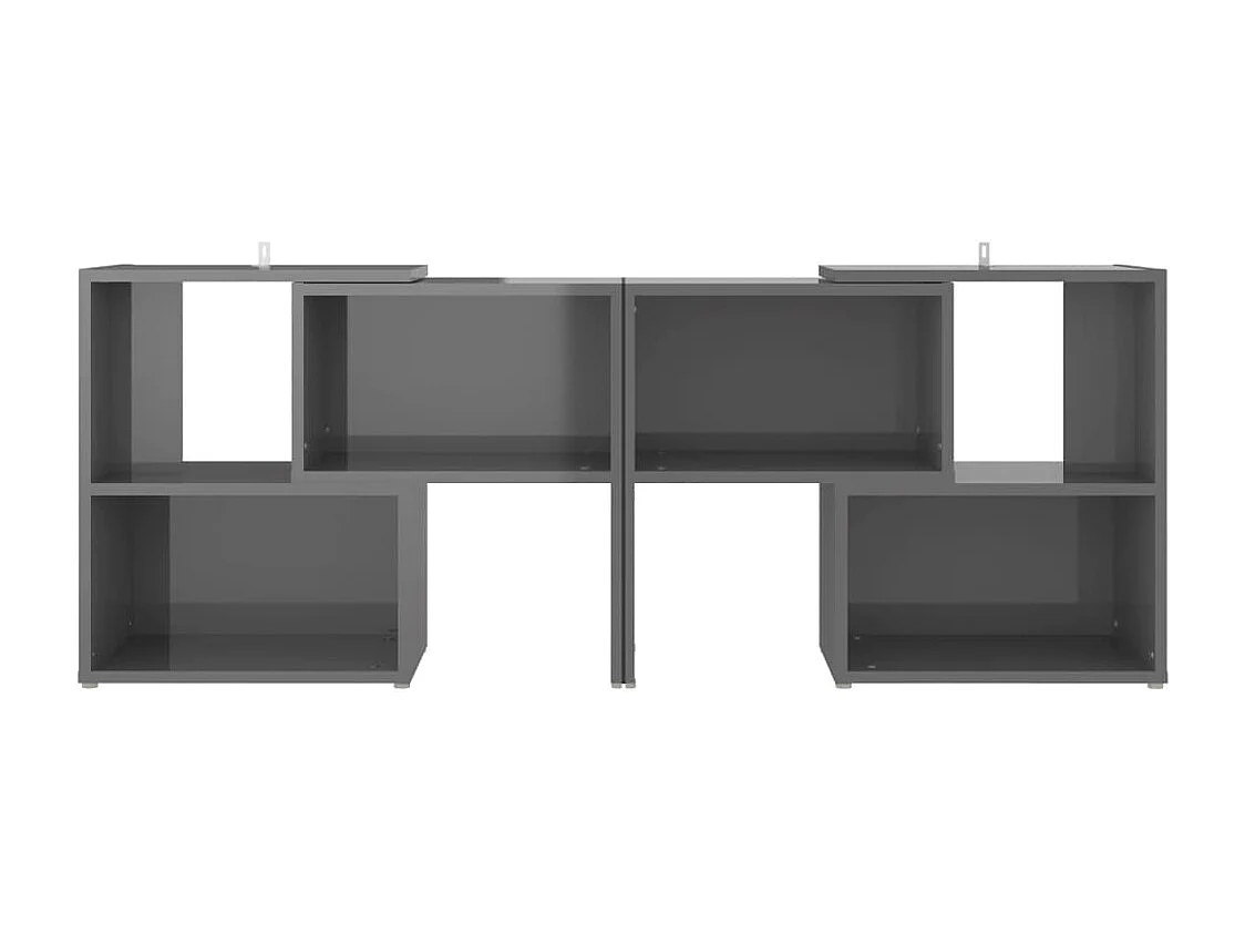 Meuble TV | Banc TV | Armoire TV Gris brillant 104x30x52 cm Bois d'ingénierie