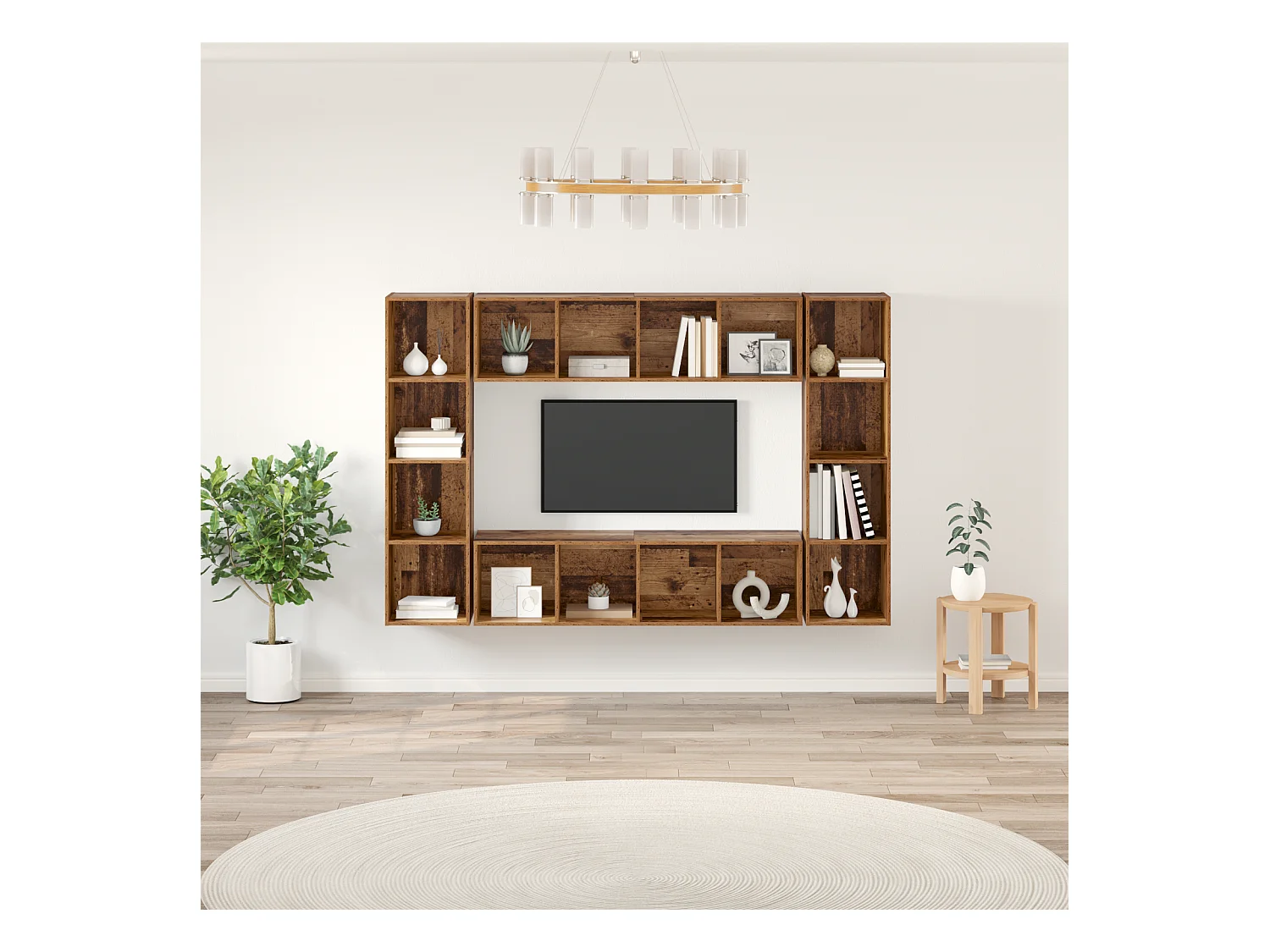 Ensemble meuble TV | Banc TV | Armoire TV 4 pcs Marron 37 x 37 x 142.5 cm