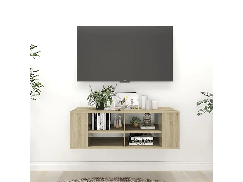 Tv-wandmeubel | TV-kast | Tv-Bank 102x35x35 cm bewerkt hout sonoma eikenkleurig