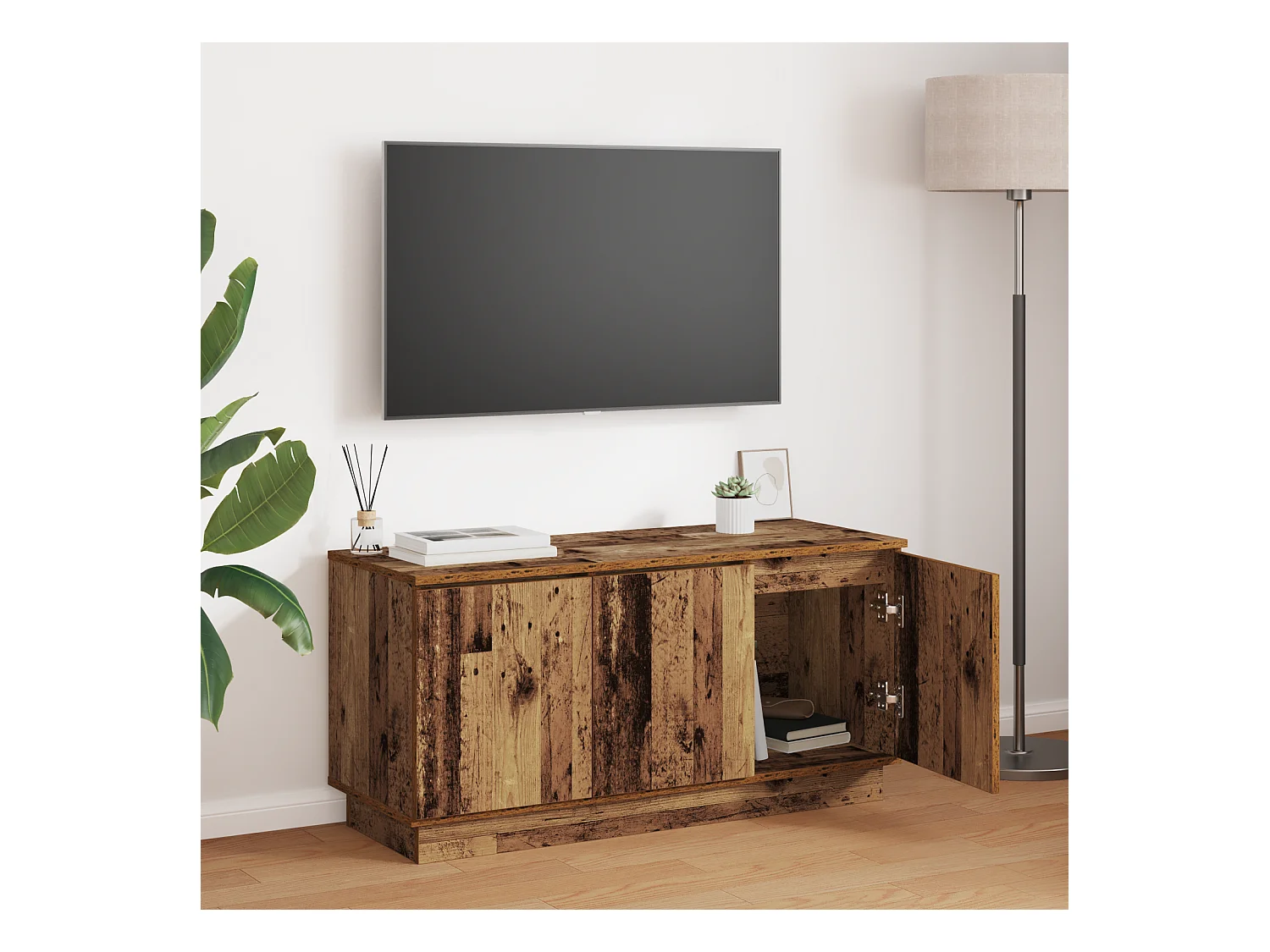 Meuble TV | Banc TV | Armoire TV Bois ancien 100x38x49 cm Bois d'ingénierie