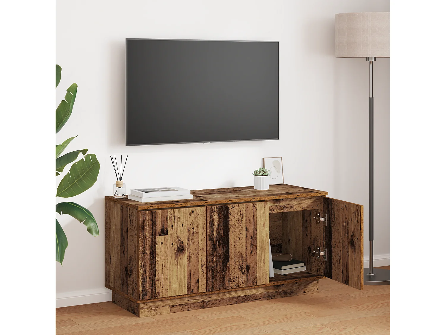 TV-kast | Tv-meubel | Tv-Bank Oud Hout 100x38x49 cm Bewerkt Hout