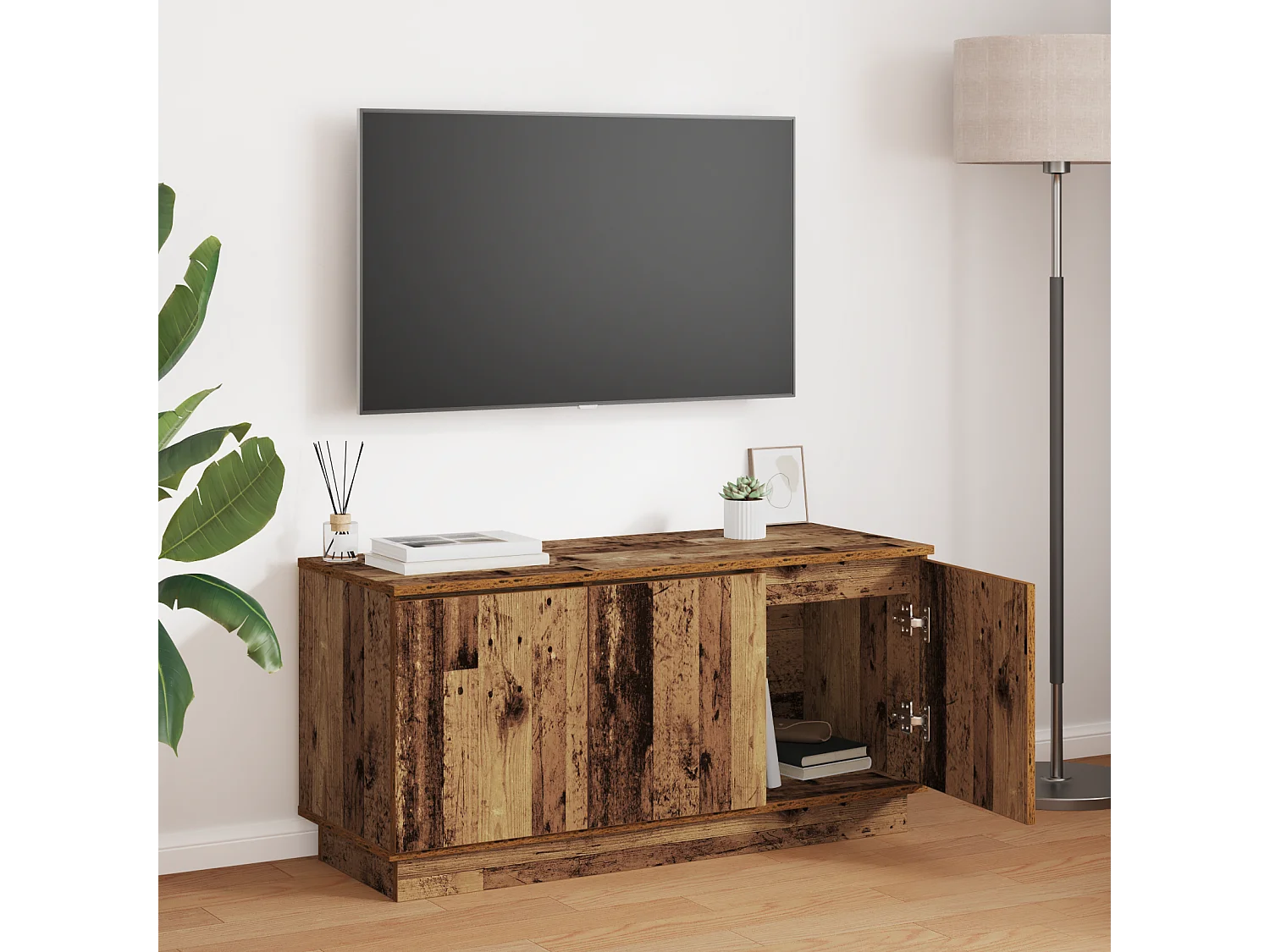 TV-kast | Tv-meubel | Tv-Bank Oud Hout 100x38x49 cm Bewerkt Hout