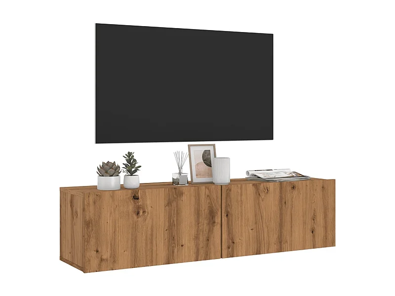 Mueble TV | Gabinete de TV | Mueble de salón de pared madera ingeniería roble artisan 120x30x30 cm