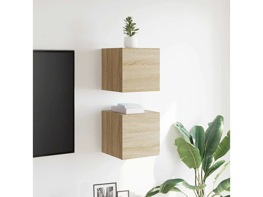Meubles TV | Bancs TV | Armoires TV muraux 2 pcs Chêne sonoma 30,5x30x30 cm