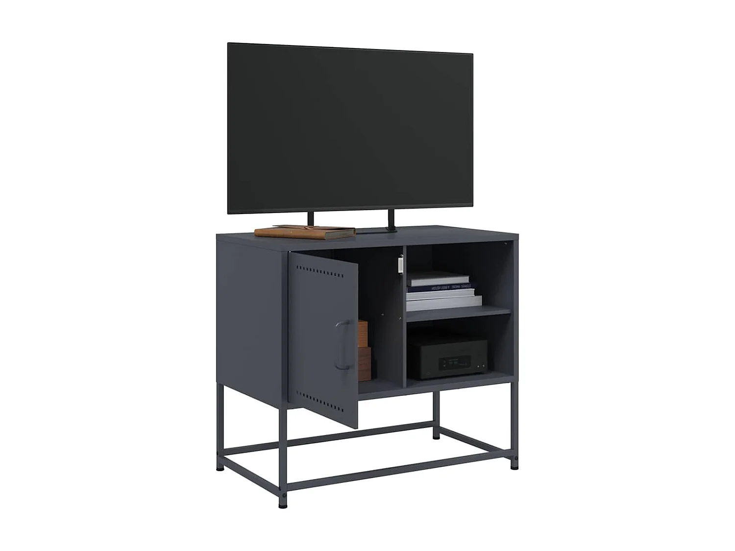 Meuble TV | Banc TV | Armoire TV anthracite 68x39x60,5 cm acier
