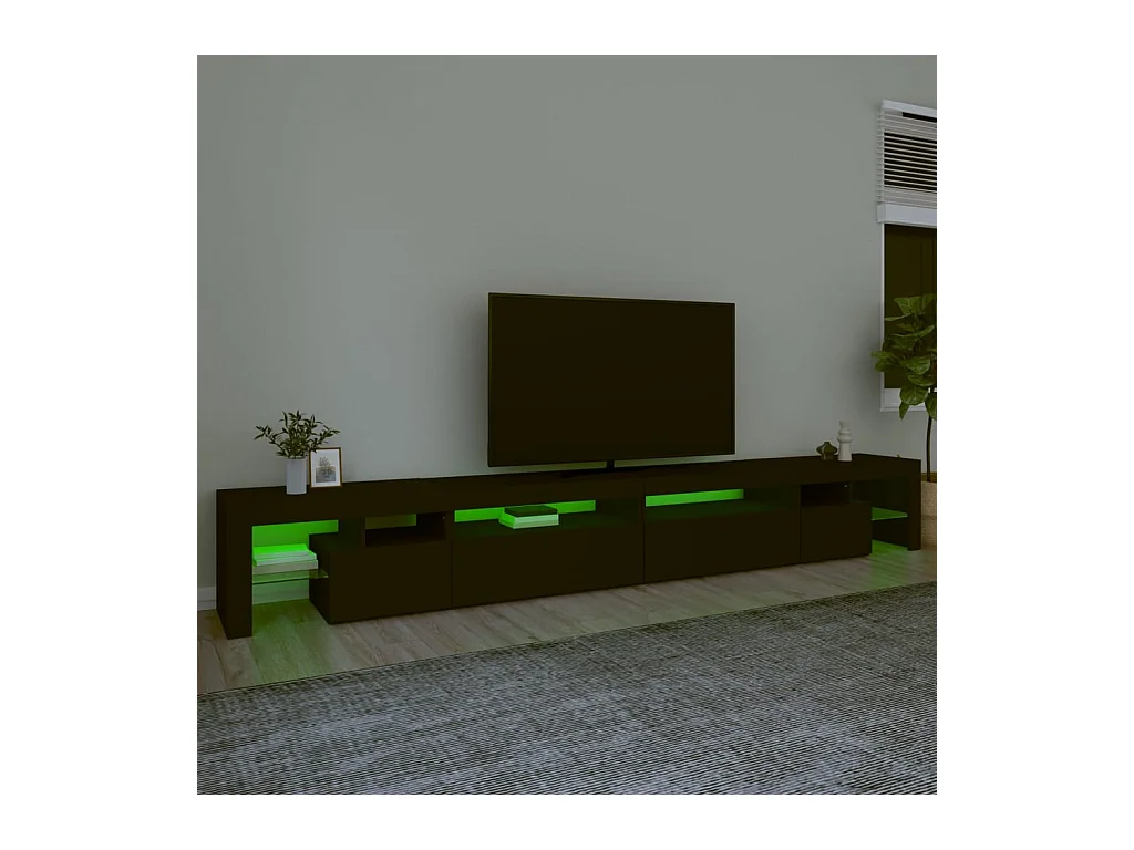 Mueble de TV | Mueble de salón con luces LED negro 290x36,5x40 cm