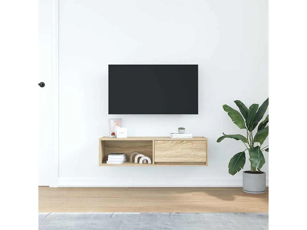 Tv-meubel | Tv-Bank | TV-kast100x31x25,5 cm bewerkt hout sonoma eikenkleurig