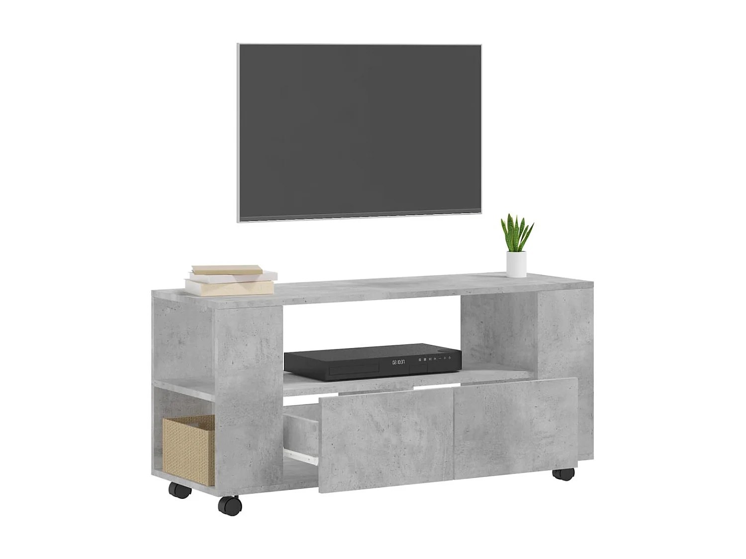 Mueble de TV | Mueble de salón madera de ingeniería gris hormigón 102x34,5x43 cm