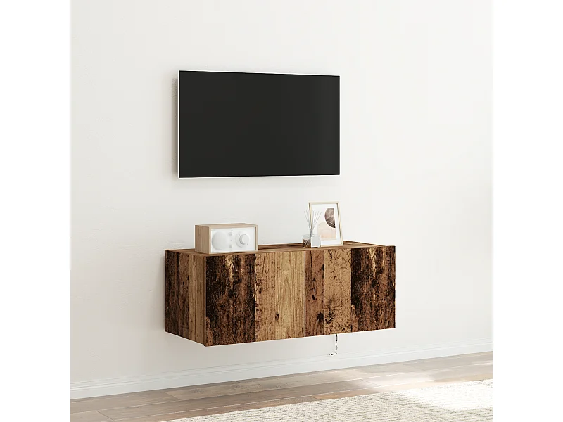 Mueble de TV | Mueble de salón Montado en la Pared Madera vieja 80 x 35 x 31 cm