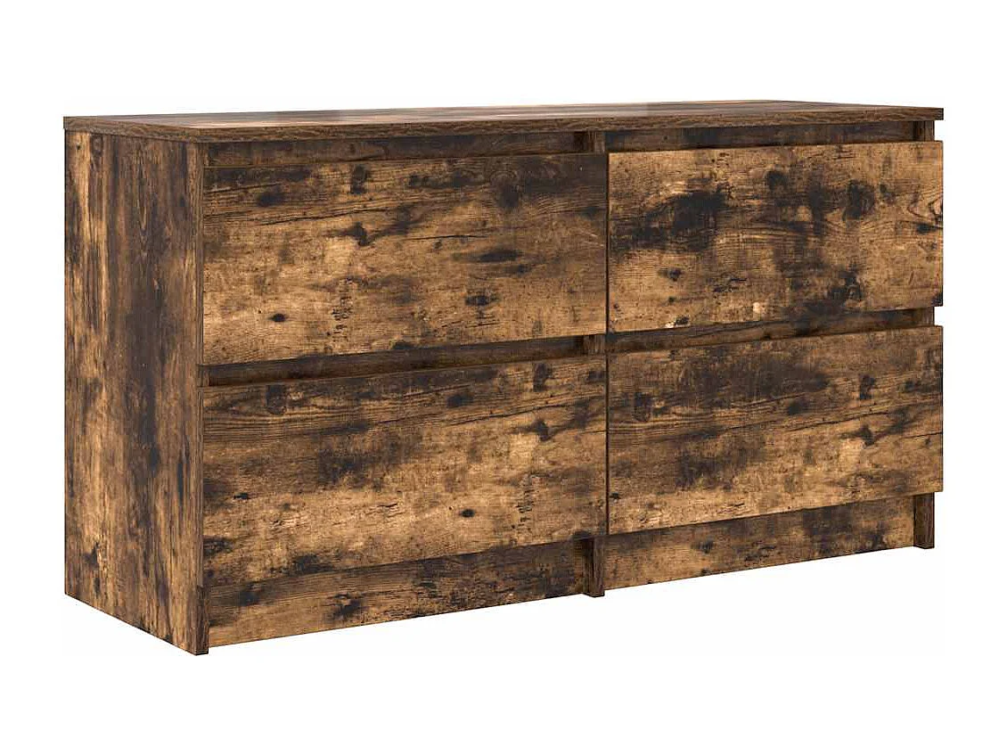 Meuble TV | Banc TV | Armoire TV chêne fumé 100x35x54 cm bois d'ingénierie