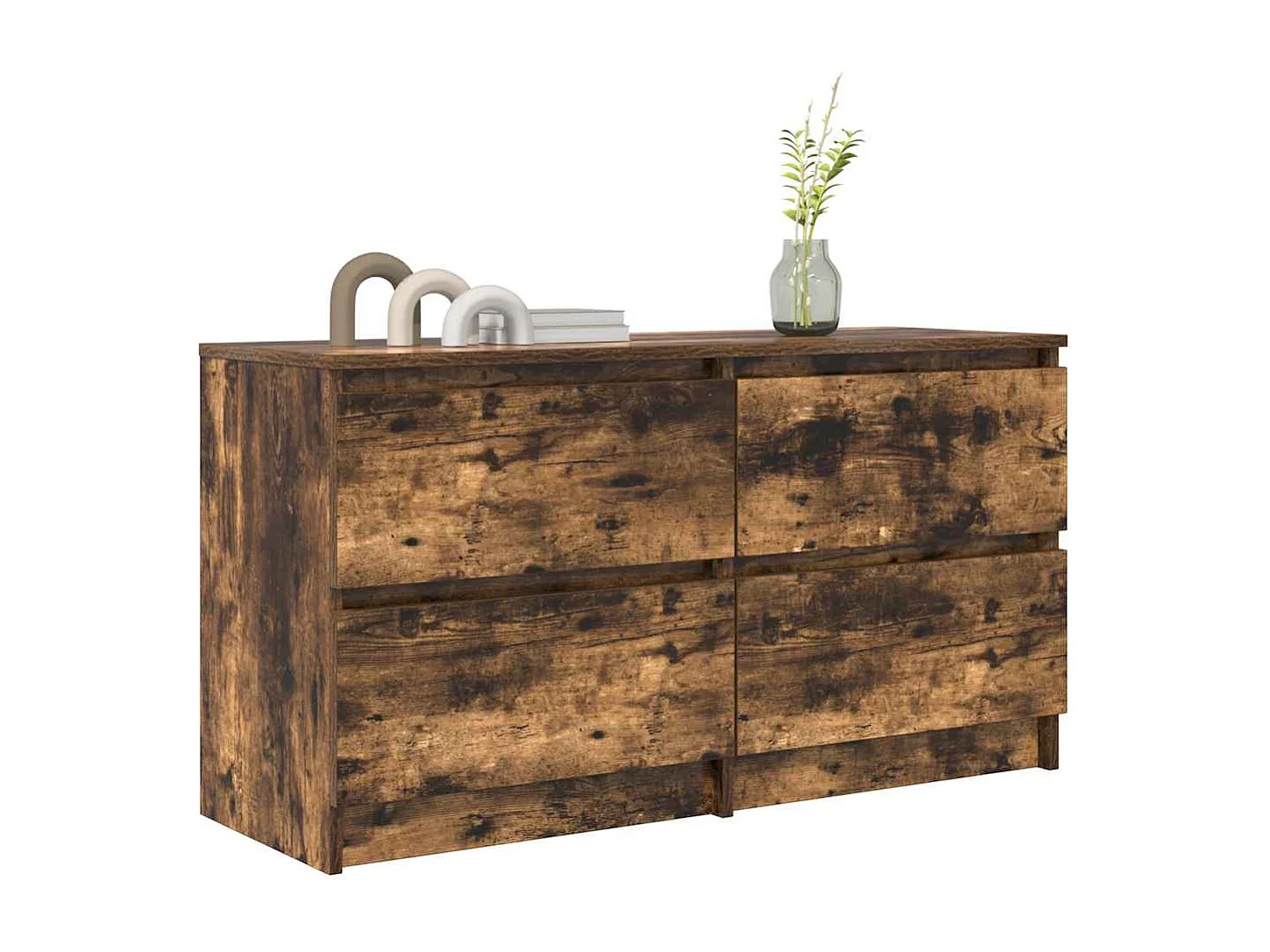 Meuble TV | Banc TV | Armoire TV chêne fumé 100x35x54 cm bois d'ingénierie