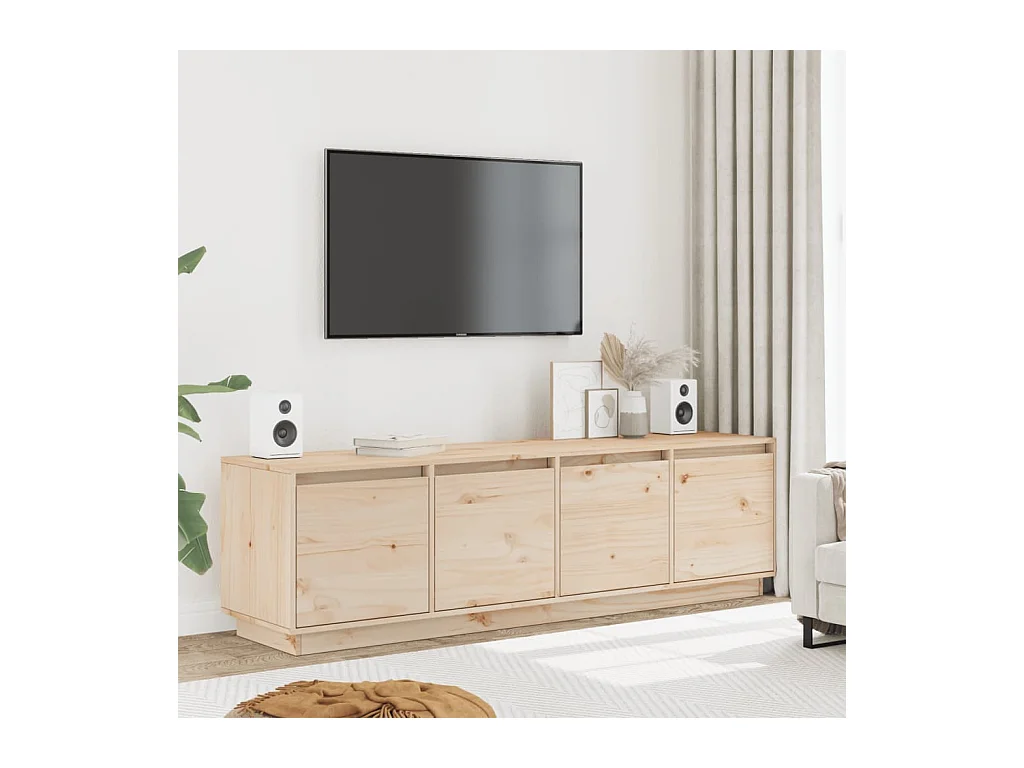 Mueble de TV | Mueble de salón de madera maciza de pino 156x37x45 cm