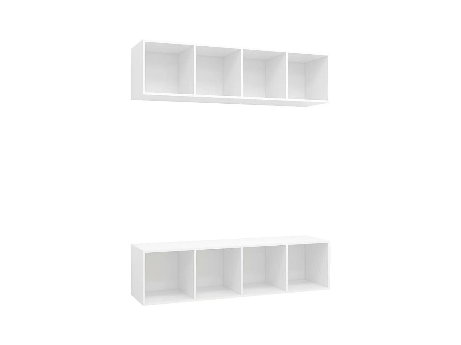 Muebles de salón | Gabinetes de TV |  Muebles de TV de pared 2 uds madera ingeniería blanco