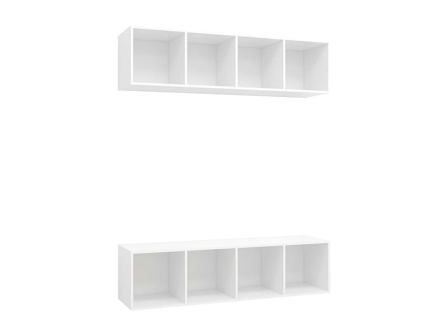 Meubles TV | Bancs TV | Armoires TV muraux 2 pcs Blanc Bois d'ingénierie