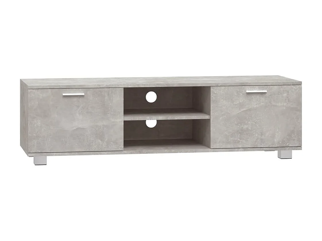 Meuble TV | Banc TV | Armoire TV Gris béton 140x40,5x35 cm Bois d'ingénierie