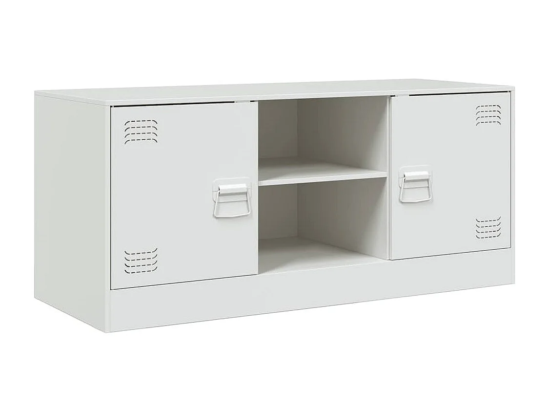 Mueble para TV  | Gabinete de TV |  Mueble de salón de acero blanco 99x39x44 cm
