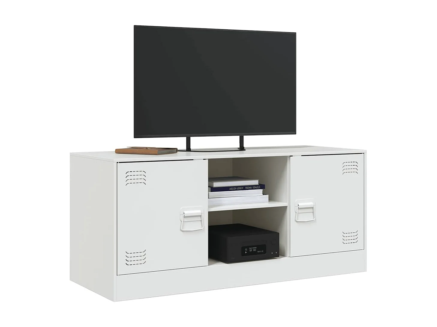 Mueble para TV  | Gabinete de TV |  Mueble de salón de acero blanco 99x39x44 cm