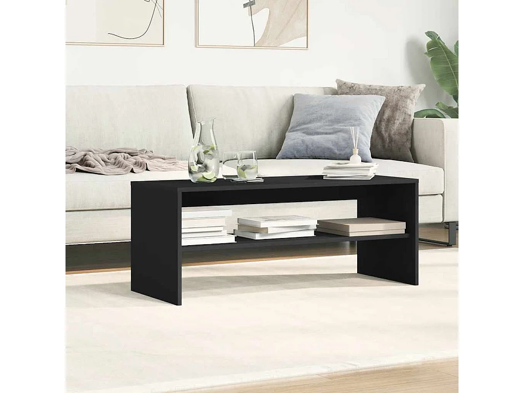 Mueble para TV  | Gabinete de TV |  Mueble de salón madera contrachapada negro100x40x40 cm