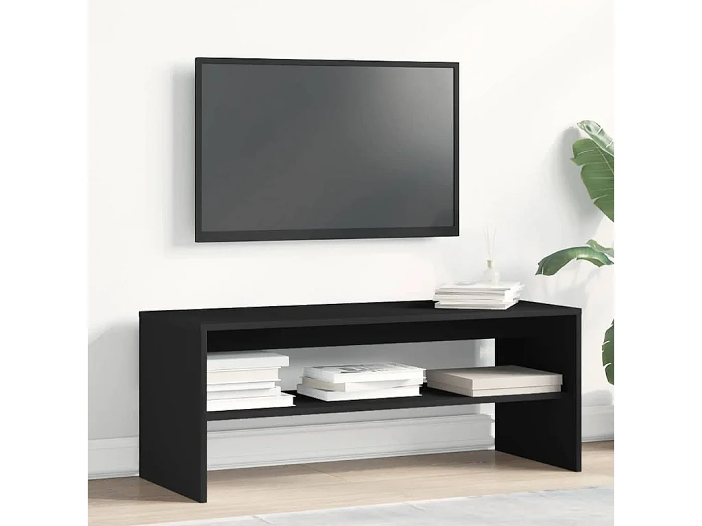 Mueble para TV  | Gabinete de TV |  Mueble de salón madera contrachapada negro100x40x40 cm