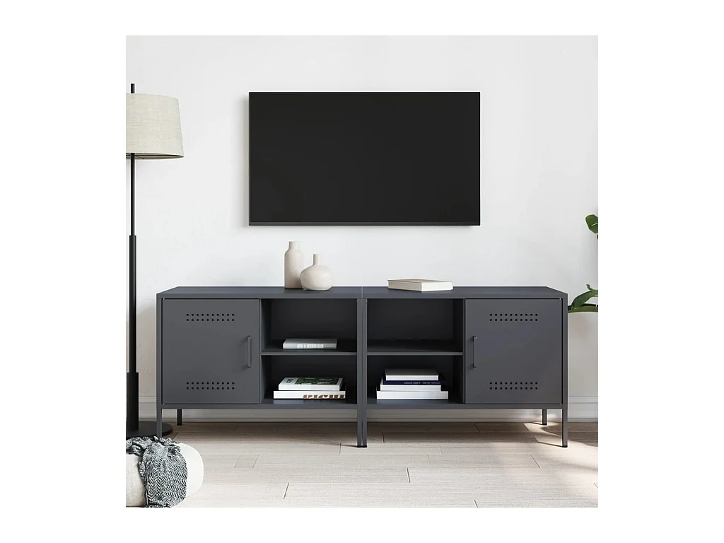 Muebles de TV | Gabinetes de TV |  Muebles de salón 2 unidades acero gris antracita 68x39x50,5 cm
