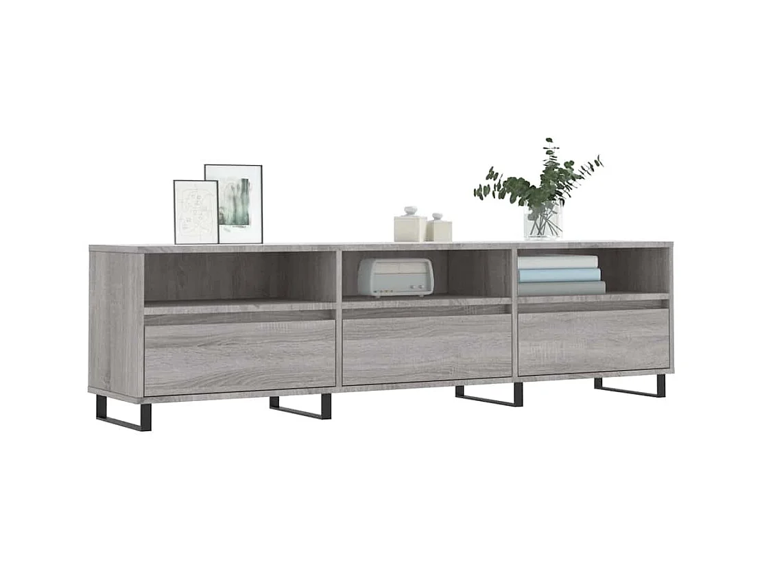 Mueble para TV  | Gabinete de TV |  Mueble de salón madera contrachapada gris Sonoma 150x30x44,5 cm