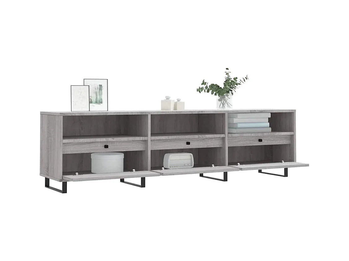 Mueble para TV  | Gabinete de TV |  Mueble de salón madera contrachapada gris Sonoma 150x30x44,5 cm