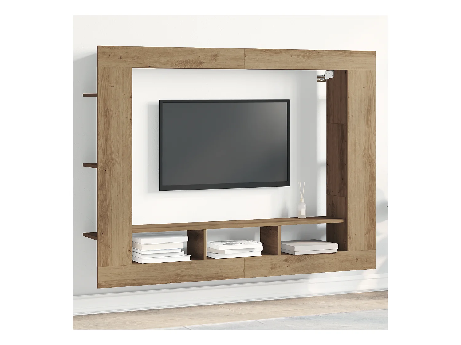 Meuble TV | Banc TV | Armoire TV mural en chêne artisan 152x22x113 cm