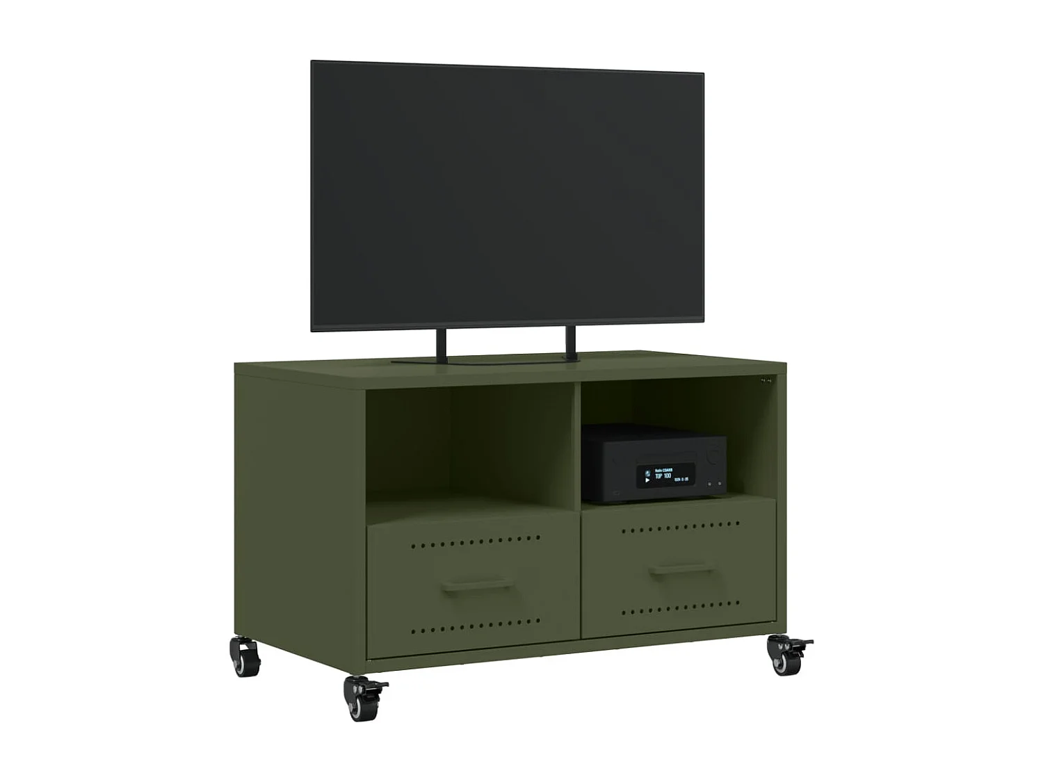 Mueble de TV | Mueble de salón de acero verde oliva 68x39x43,5 cm