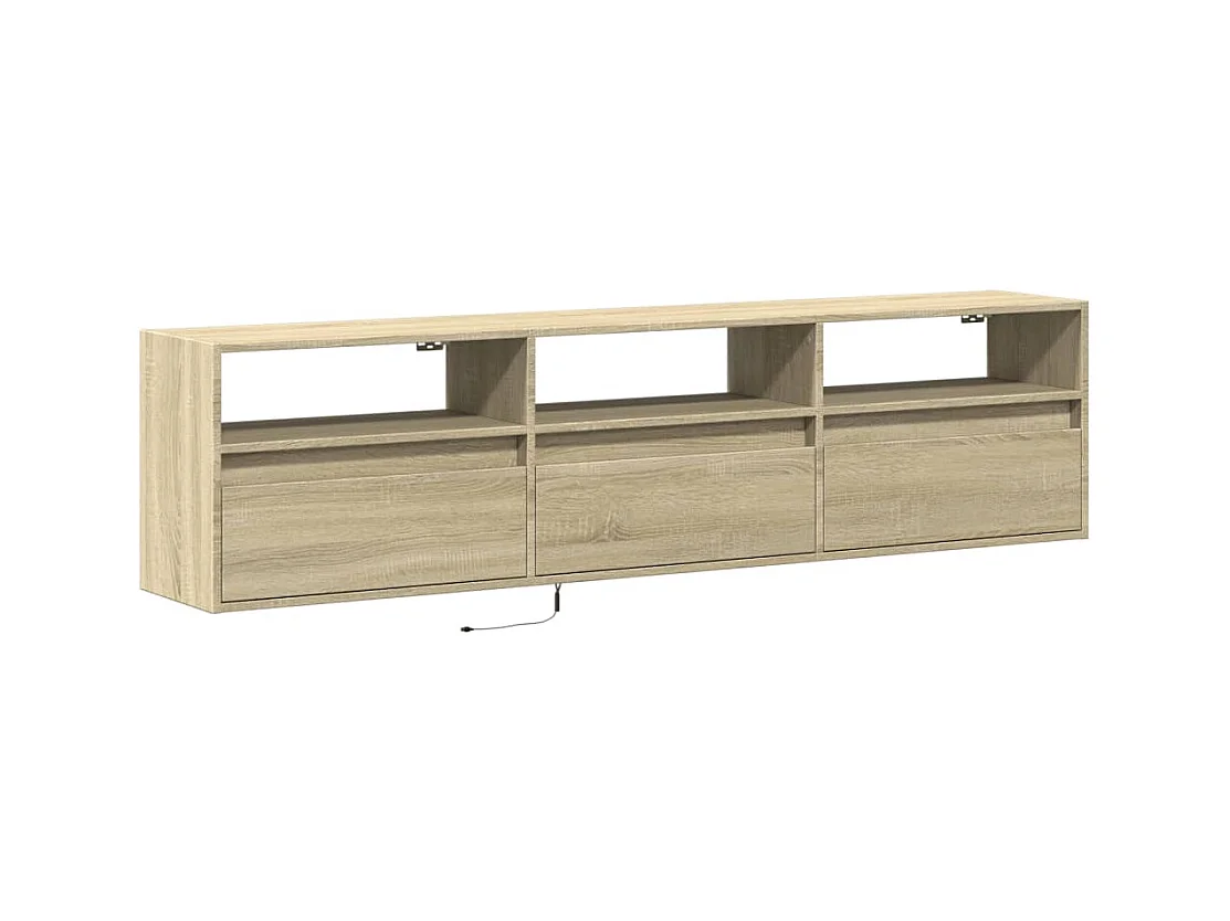 Mueble de TV | Mueble de salón de pared con LED roble Sonoma 180x31x45 cm