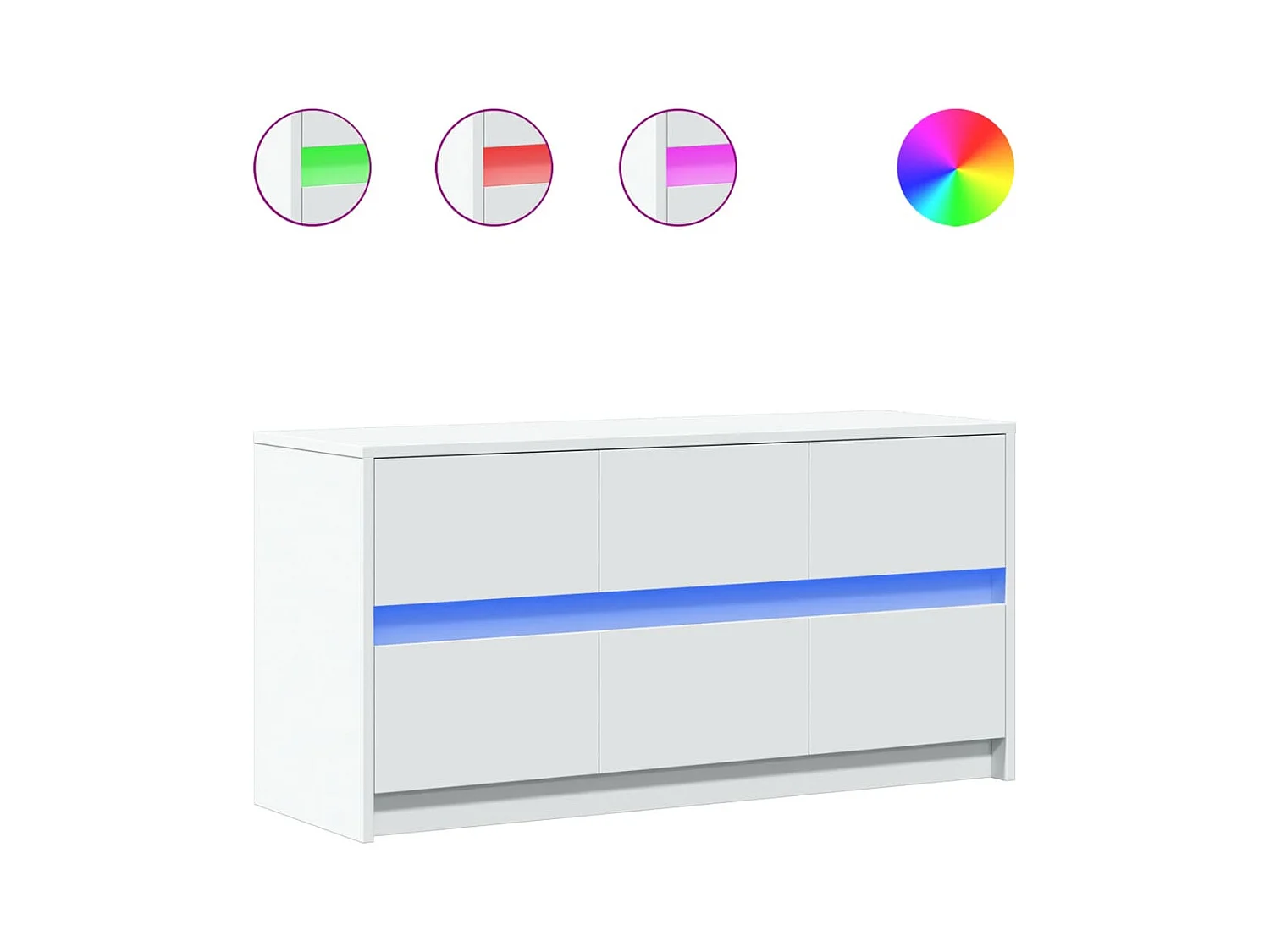 Mueble de TV | Mueble de salón con LED madera de ingeniería blanco 100x34x50 cm