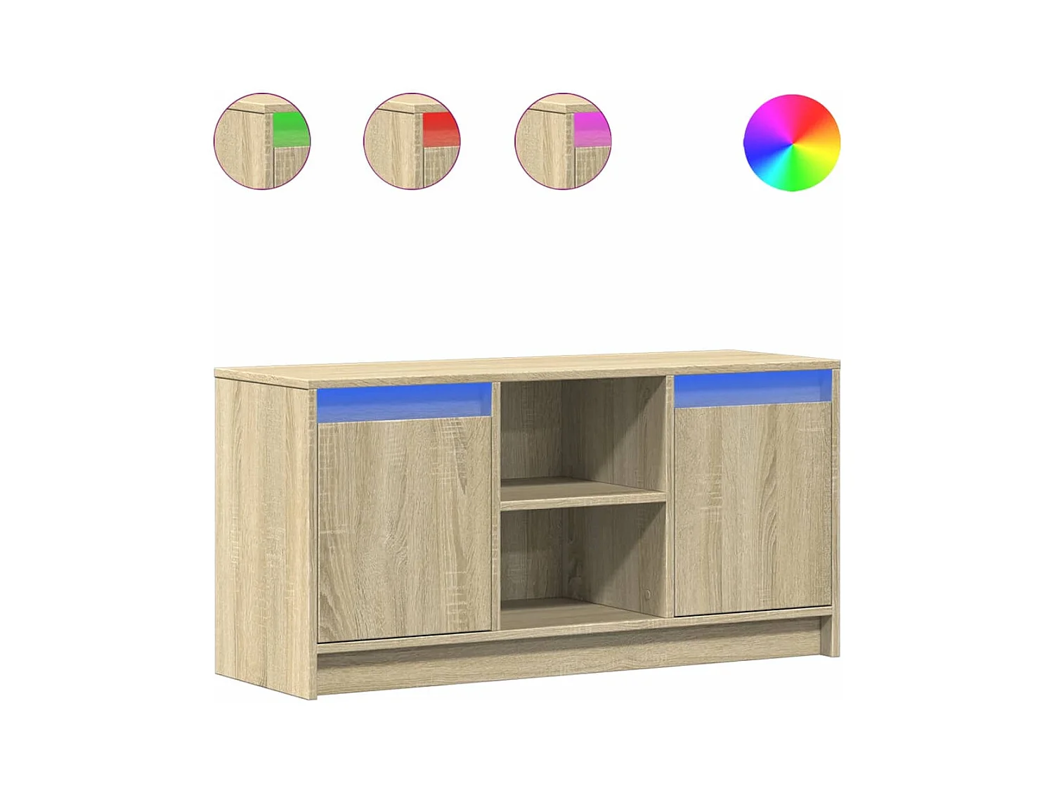 Mueble de TV | Mueble de salón LED madera de ingeniería roble Sonoma 100x34x50 cm