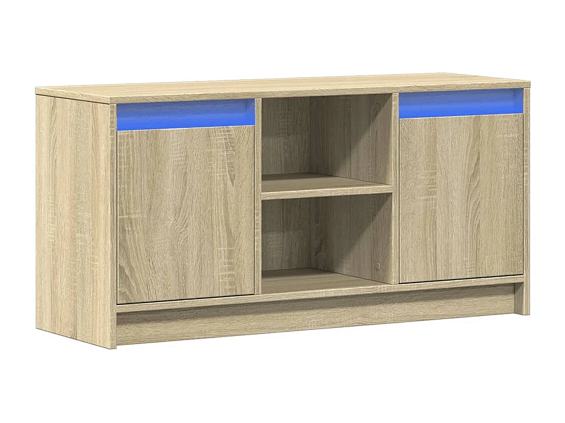 Meuble TV | Banc TV | Armoire TV avec LED chêne sonoma 100x34x50 cm bois d'ingénierie