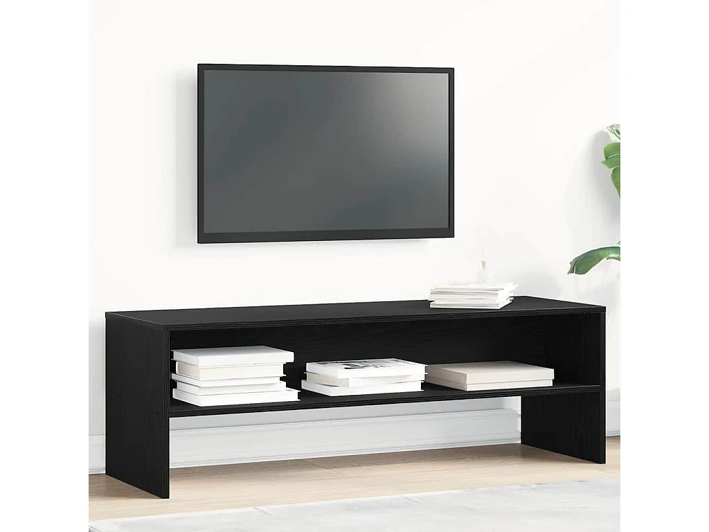 Mueble de TV | Mueble de salón madera de ingeniería negro roble 120x40x40cm