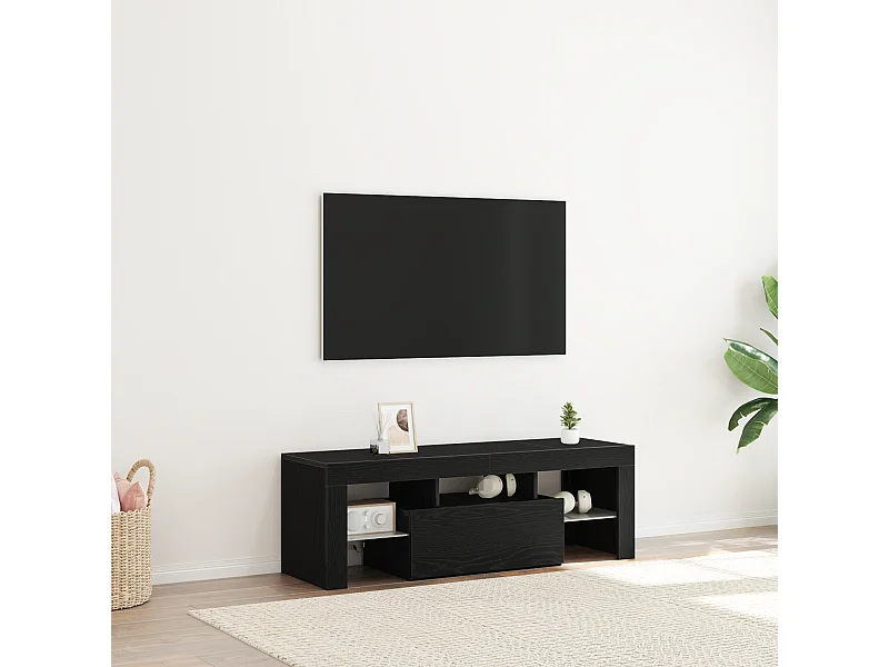 Gabinete de TV | Mueble de TV | Mueble de salón Negro 120 x 35 x 40 cm Madera contrachapada