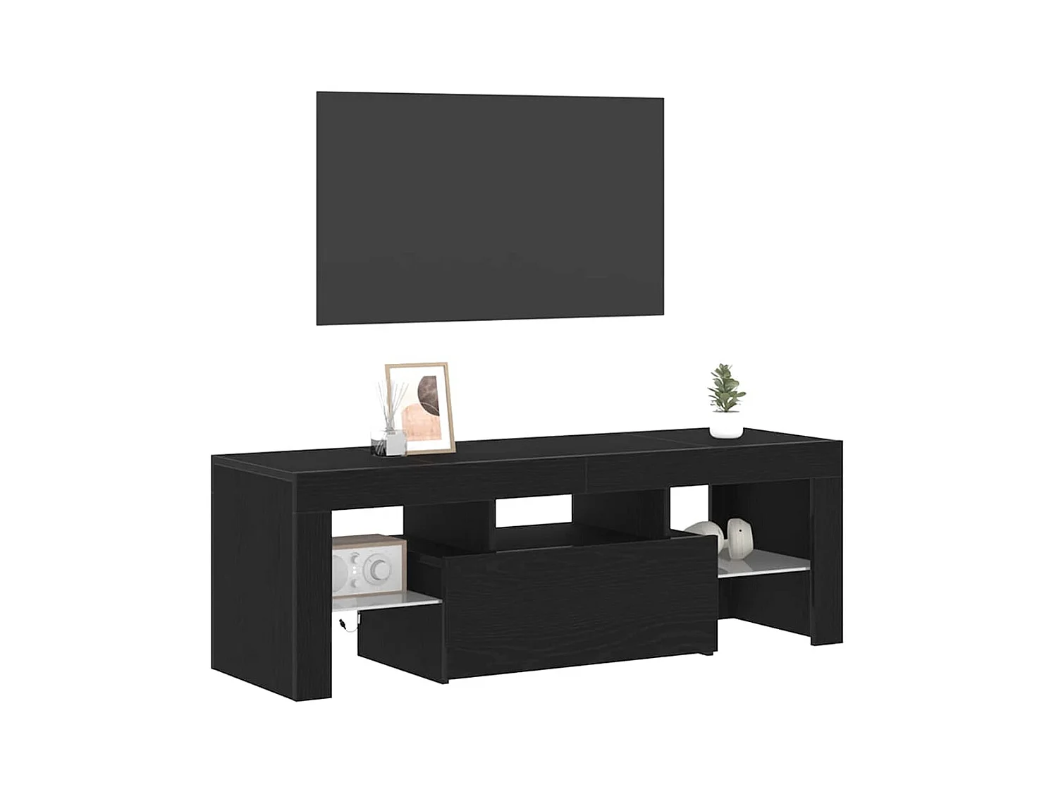 Gabinete de TV | Mueble de TV | Mueble de salón Negro 120 x 35 x 40 cm Madera contrachapada