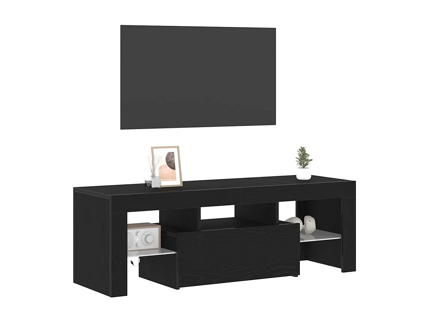 Gabinete de TV | Mueble de TV | Mueble de salón Negro 120 x 35 x 40 cm Madera contrachapada