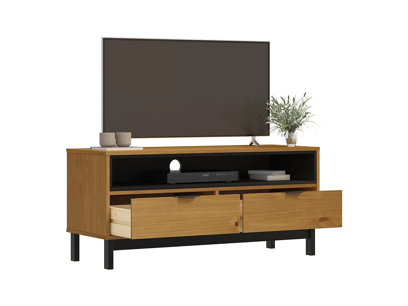 Mueble para TV  | Gabinete de TV |  Mueble de salón FLAM madera maciza de pino 110x40x50 cm