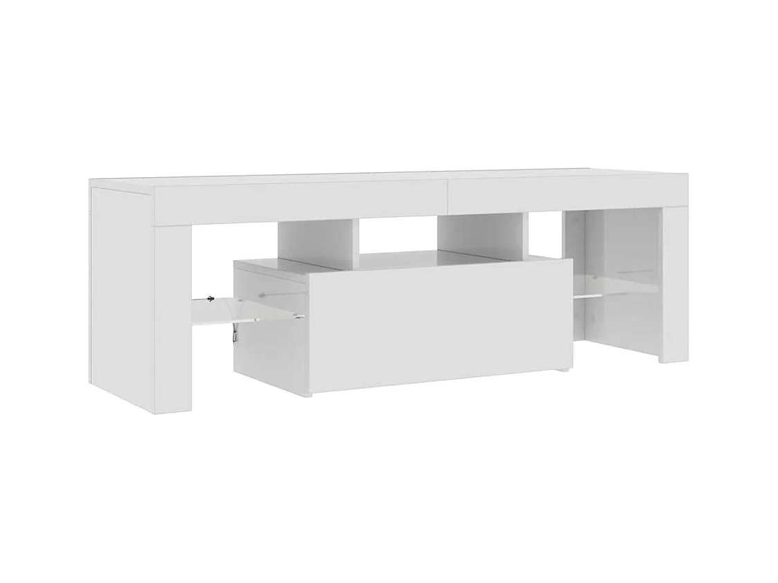 Mueble de TV | Mueble de salón con luces LED blanco brillante 120x35x40 cm