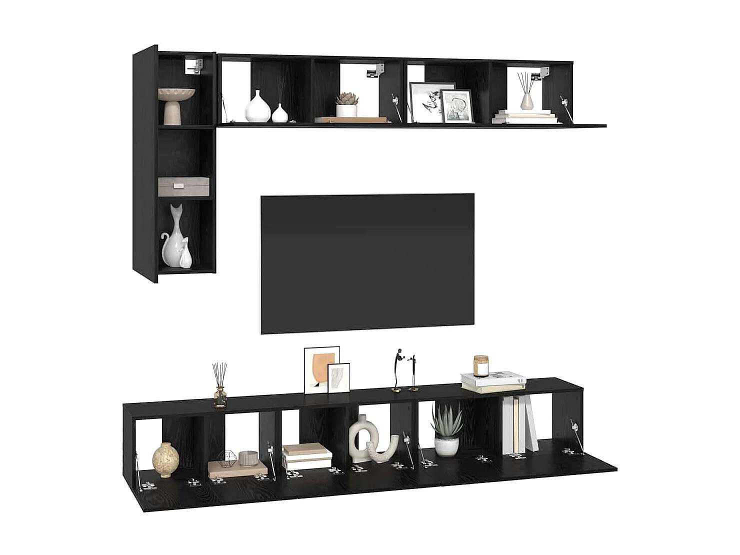 Ensemble de Meubles TV | Bancs TV | Armoires TV 6 pcs Chêne Noir 30,5 x 30 x 90 cm