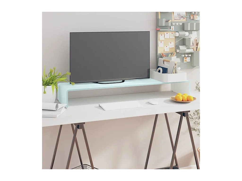 Mueble TV | Elevador de monitor cristal verde 100x30x13 cm