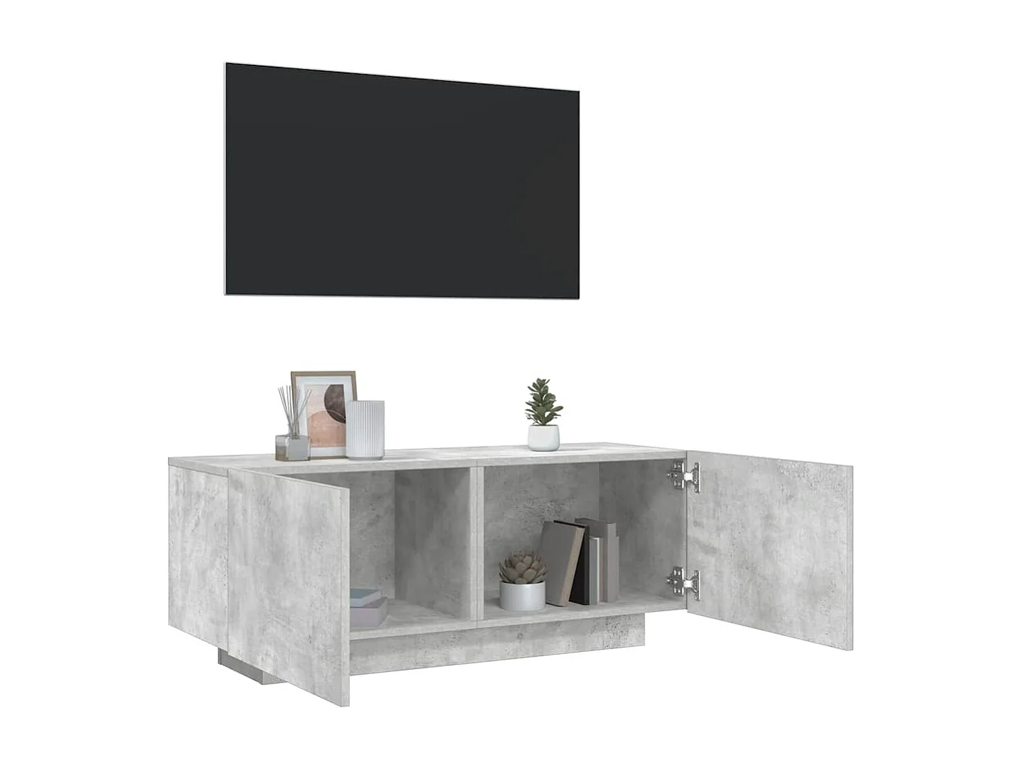 Meuble TV | Banc TV | Armoire TV Gris béton 100x35x40 cm Bois d'ingénierie