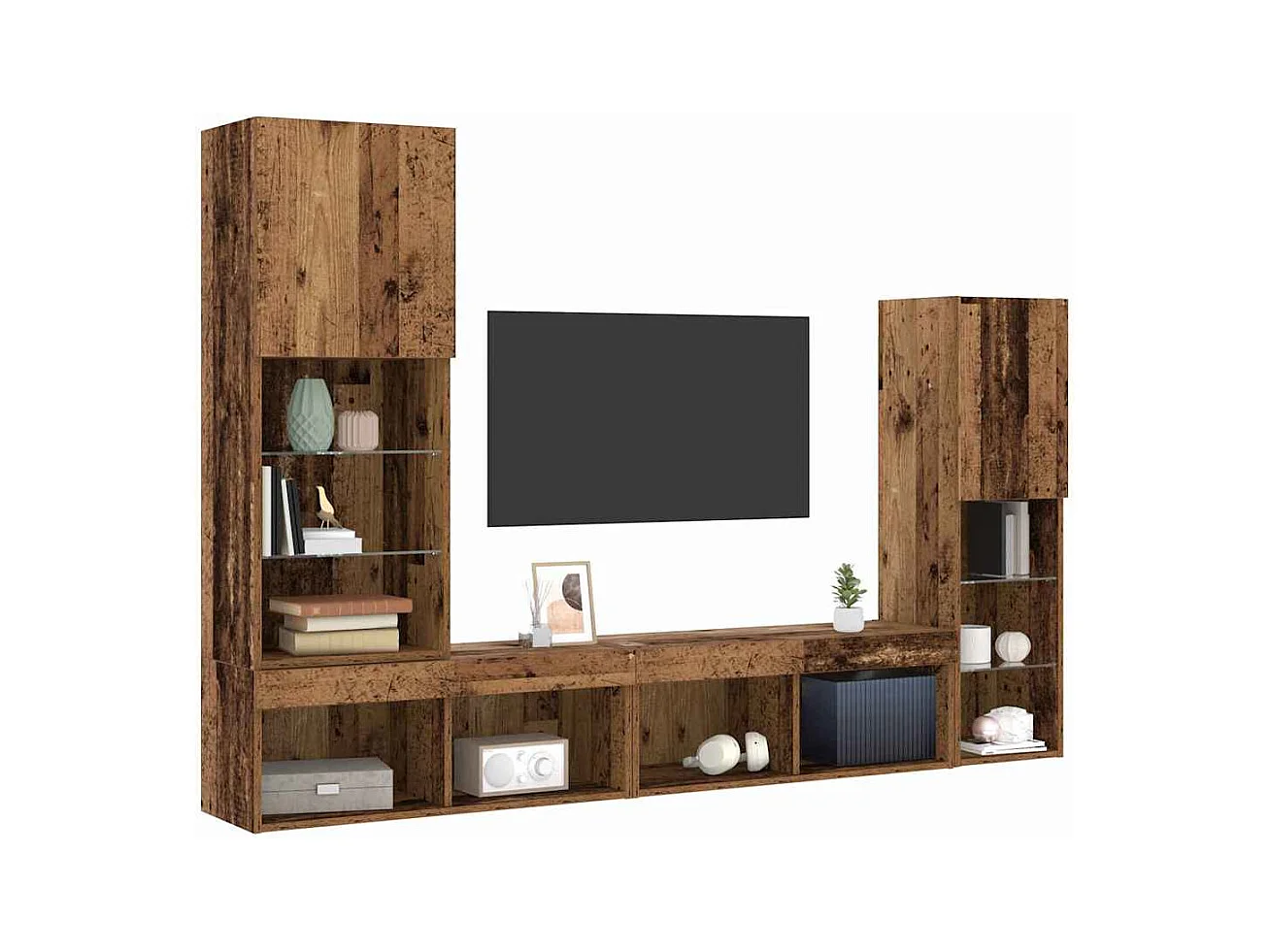 Gabinete de TV | Mueble de TV | Mueble de salón Madera vieja 40.5 x 30 x 102 cm