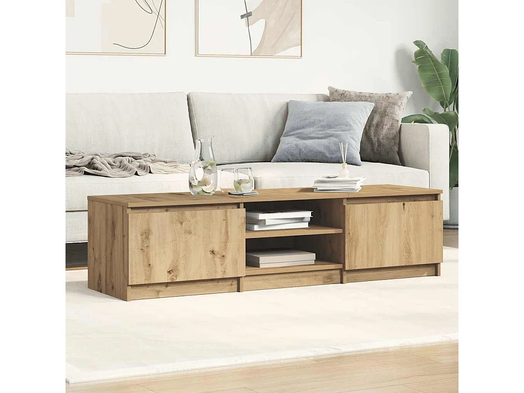 Meuble TV | Banc TV | Armoire TV chêne artisanal 140x40x36 cm bois d'ingénierie