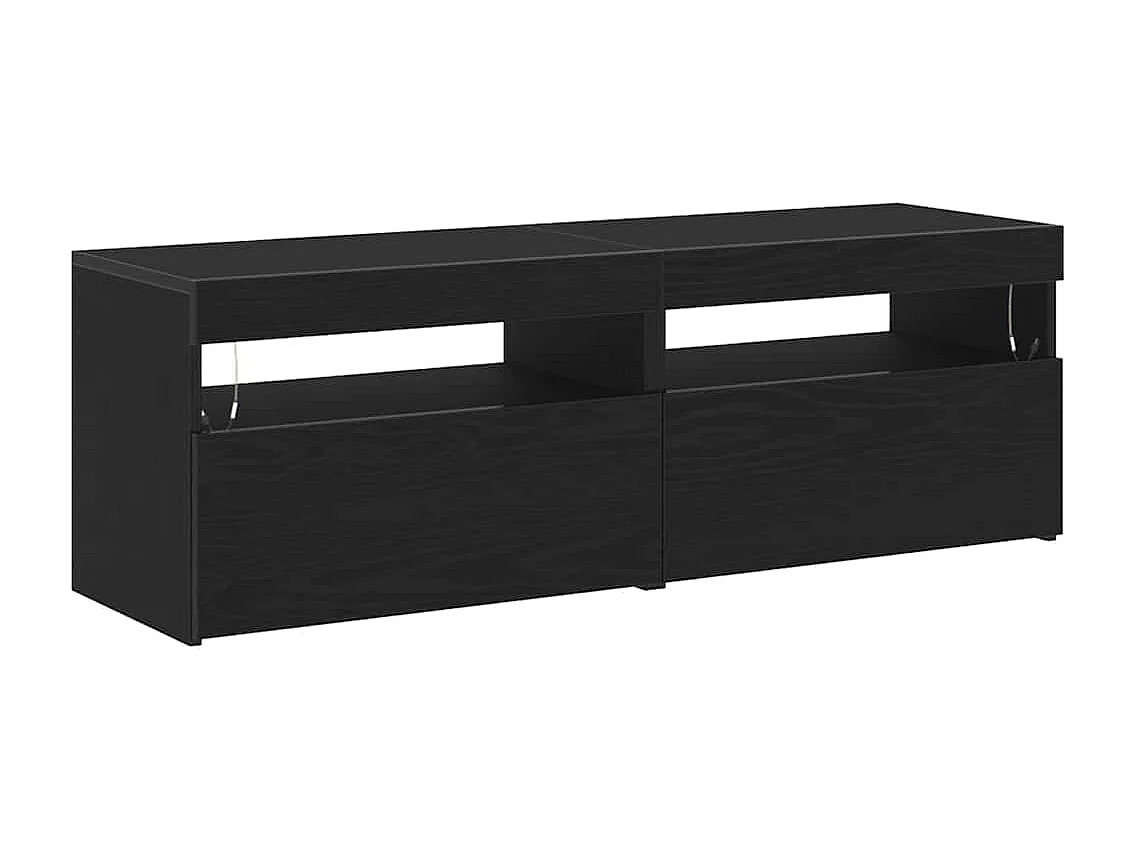 Meubles TV | Bancs TV | Armoires TV avec lumières LED 2 pcs Chêne noir 60x35x40 cm Bois d'ingénierie