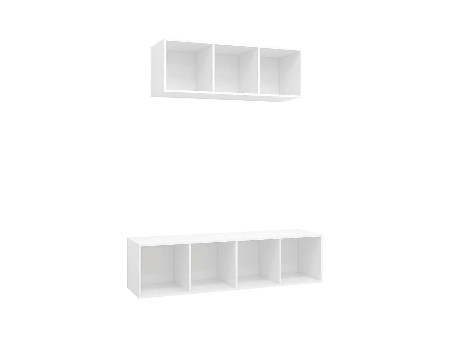 Juego de muebles de salón | Gabinetes de TV |  Muebles de TV 2 piezas madera de ingeniería blanco