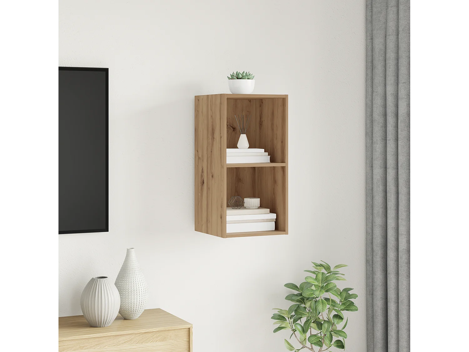 Meuble TV | Banc TV | Armoire TV chêne artisanal 37 x 37 x 72 cm Bois d'ingénierie