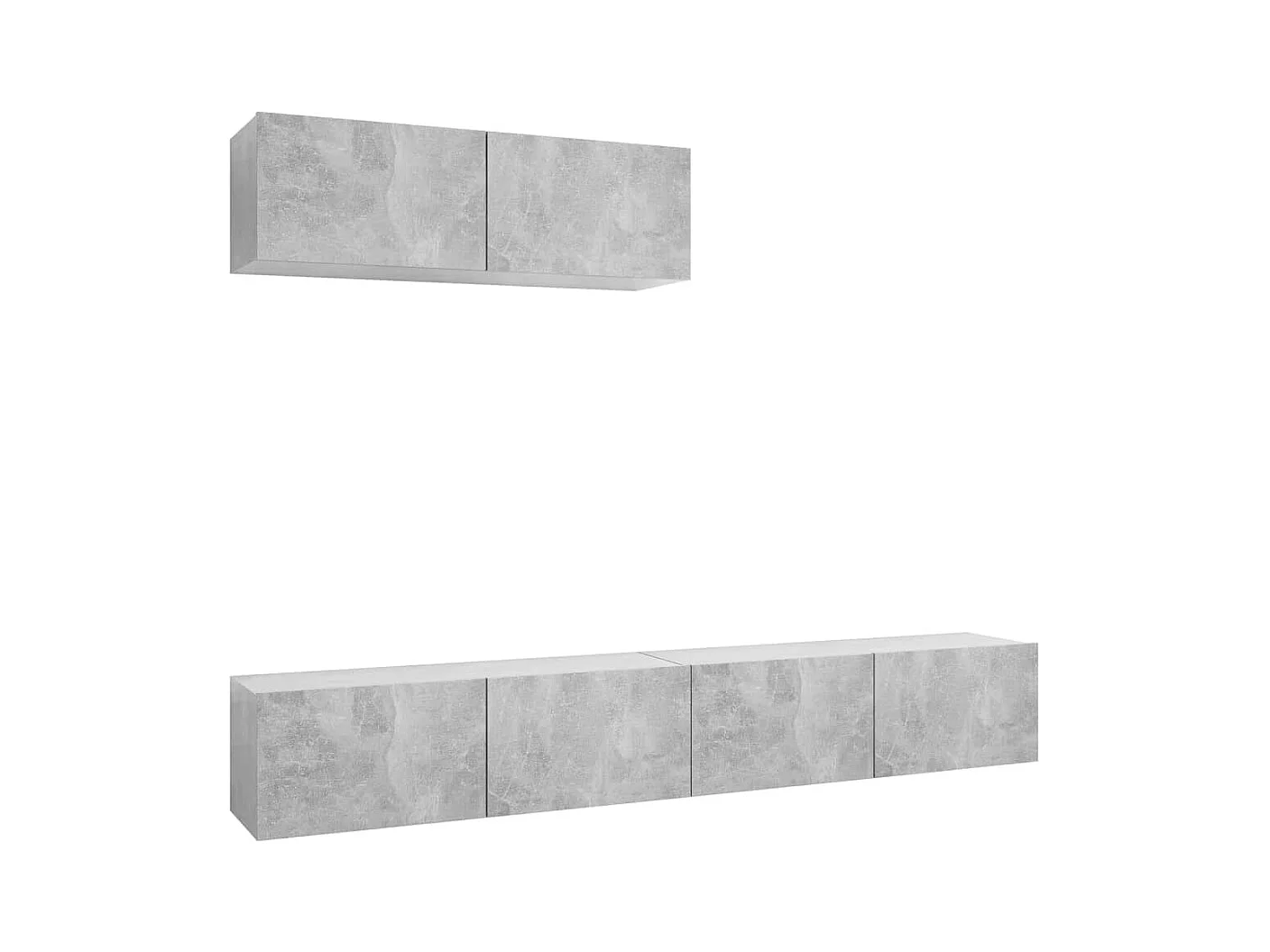 Meubles TV | Bancs TV | Armoires TV 3 pcs Gris béton Bois d'ingénierie