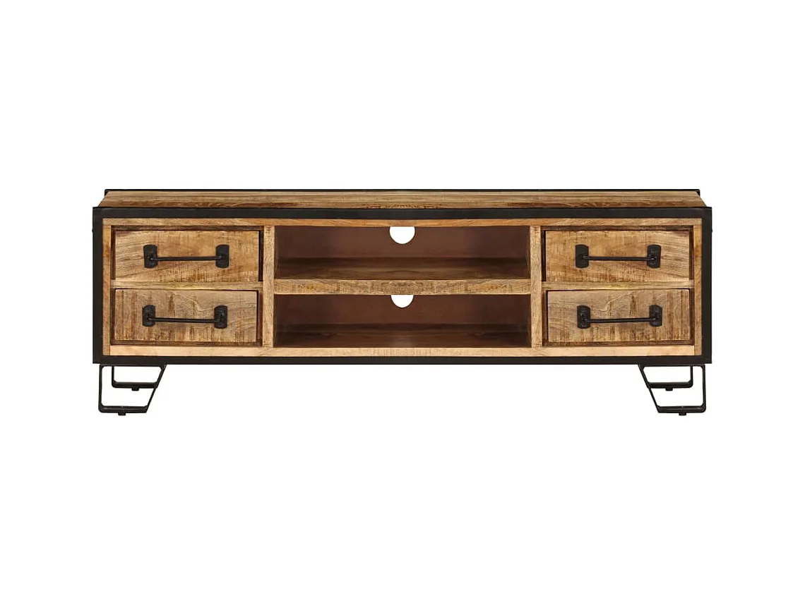 Mueble para TV  | Gabinete de TV |  Mueble de salón con cajones madera maciza de mango 120x30x40 cm