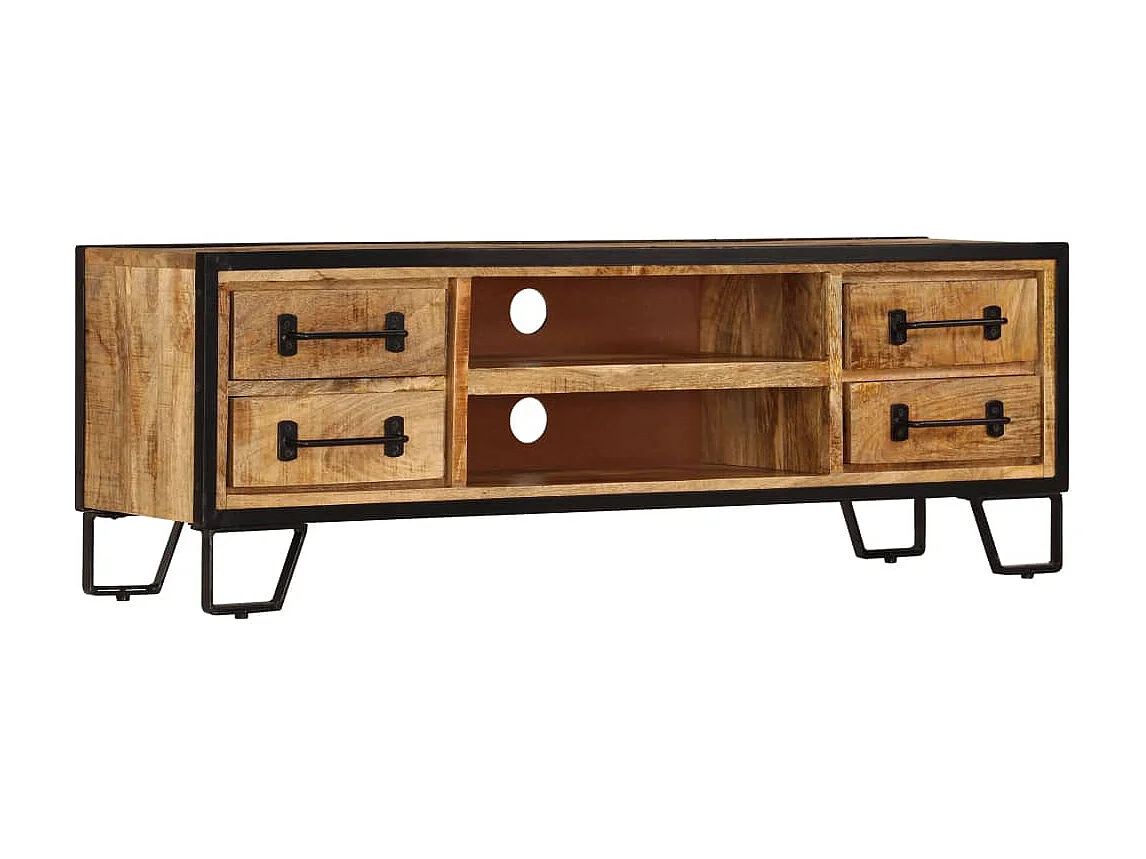 Meuble TV | Banc TV | Armoire TV avec tiroirs 120x30x40 cm Bois massif de manguier