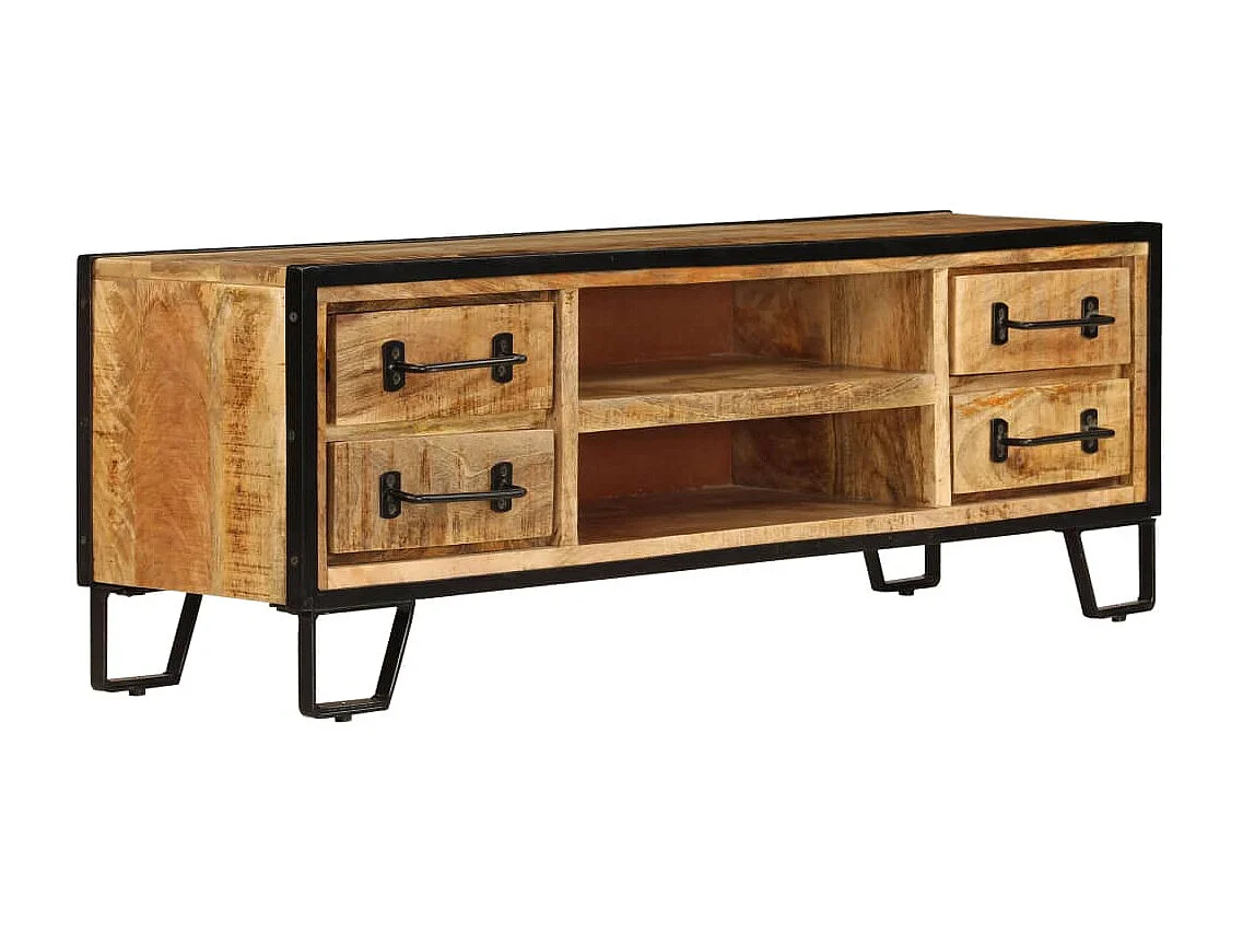 Meuble TV | Banc TV | Armoire TV avec tiroirs 120x30x40 cm Bois massif de manguier
